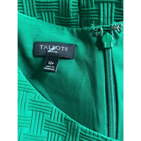 New TAKBOTS Green Textured Sleeveless Sheath Dress Size 12P - Picture 5 of 8